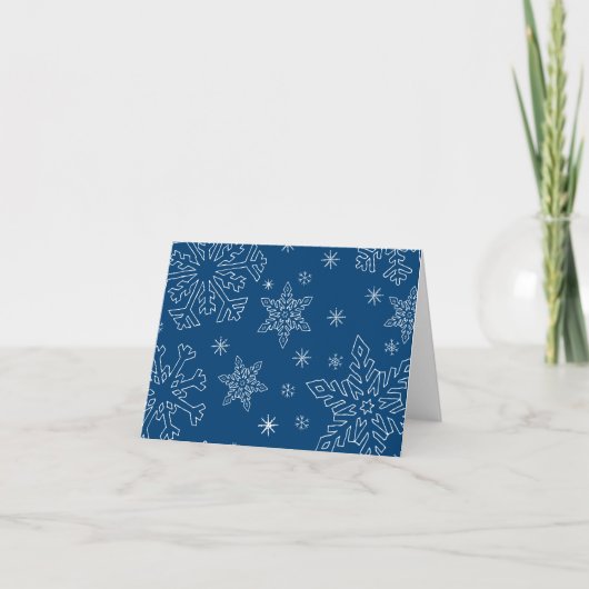 Dk Blue Christmas BG Snowflake Boarder Clipart Thi Dankeskarte (Vorderseite)