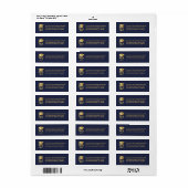 Dk Blue | Gold Class of 2026 Graduation Cap Label (Vorne)