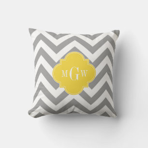 Dk Grau Lg Chevron Ananas Vierpass 3 Monogramm Kissen