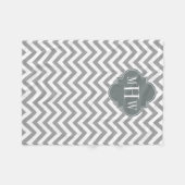 Dk Grau Lg Zickzack Karkohlefolie 3 Monogramm Fleecedecke (Vorderseite (Horizontal))