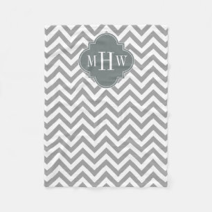 Dk Grau Lg Zickzack Karkohlefolie 3 Monogramm Fleecedecke