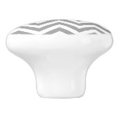 Dk Grau Weiß LG Zickzack Türkis Name Monogramm Keramikknauf (Seitenansicht)