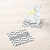 Dk Grau White LG Zickzack Dk Graue Bezeichnung Mon Rechteckiger Pappuntersetzer (Vor Ort)