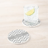 Dk Grau White LG Zickzack Dk Graue Bezeichnung Mon Sandstein Untersetzer (Seite)