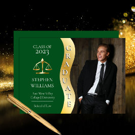 Dk Green | Gold Graduate Wave Law Justice Grad Ankündigung