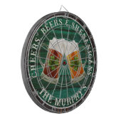 Dk Green Rustic Wood Cheers Beers Shenanigans Dartscheibe (Vorderseite Links)