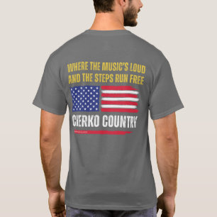 (Dk Grey) US-Flagge / Musik ist laut & Schritte la T-Shirt