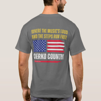(Dk Grey) US-Flagge / Musik ist laut & Schritte la T-Shirt