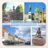 DK Kopenhagen - Tivoli Garden - Amalienborg Landkr Rechteckiger Pappuntersetzer (Vorderseite)