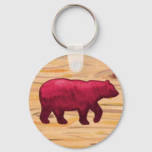 DK Red on Wood Bear Schlüsselanhänger (Vorderseite)
