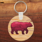 DK Red on Wood Bear Schlüsselanhänger (Vorderseite)
