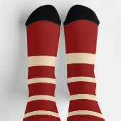 Dk Rot + Crème Streifen Socken (Oben)