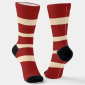 Dk Rot + Crème Streifen Socken (Gewinkelt)