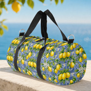 DLemon Blue Französisches Land-Wasserfarbenfliese Duffle Bag