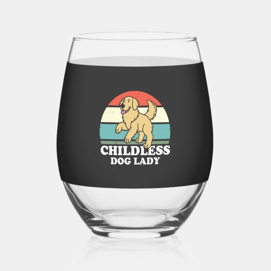 dless Dog Lady Weinglas Ohne Stiel (Vorderseite)