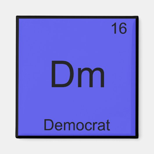 Dm - Demokrat lustiges Element Chemie Symbol T-Shi Magnet (Vorne)