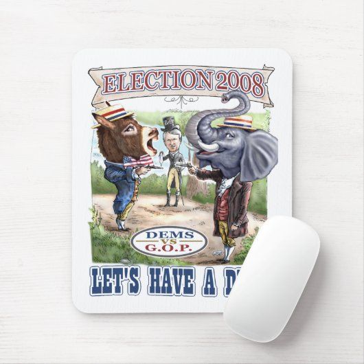 DM-Esel gegen GOP-Elefanten Mousepad (Mit Mouse)