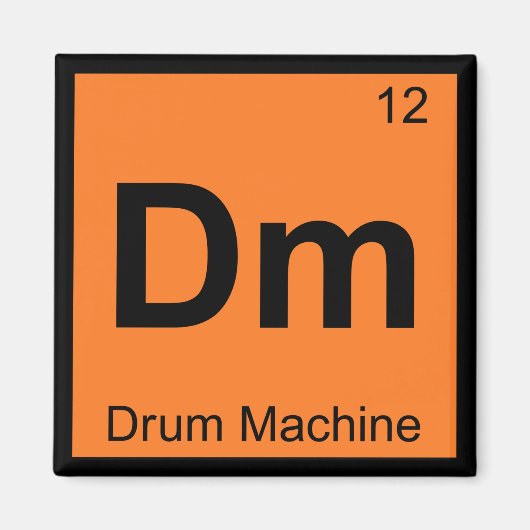 Dm - Trommelmaschine Chemie Periodisches Tabellens Magnet (Vorne)