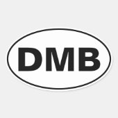 DMB-Initialsticker Ovaler Aufkleber (Vorderseite)