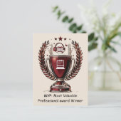 Dmin Professionals Day MVP-Trophäe Gruß Postkarte (Stehend Vorderseite)
