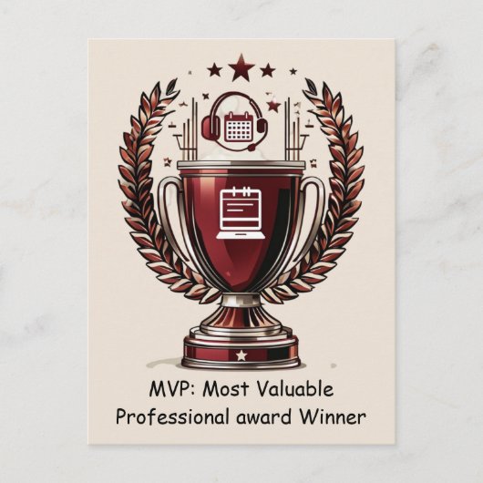 Dmin Professionals Day MVP-Trophäe Gruß Postkarte (Vorderseite)