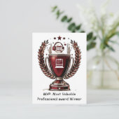 dmin Professionals Day MVP Trophy Greeting Postkarte (Stehend Vorderseite)