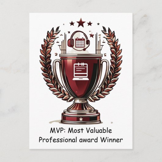 dmin Professionals Day MVP Trophy Greeting Postkarte (Vorderseite)