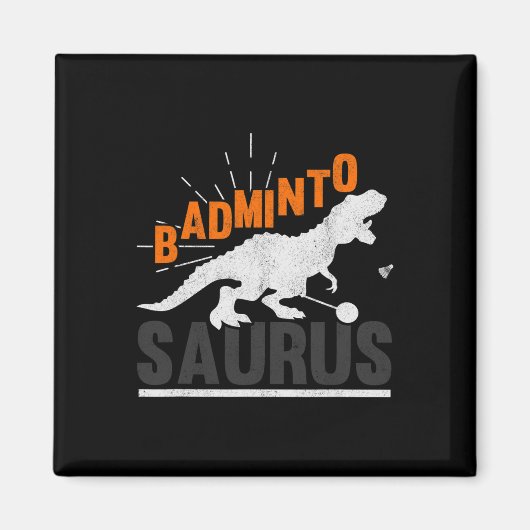 Dminto Saurus Rex Birdie Shuttle Dinosaur Dminton  Magnet (Vorne)