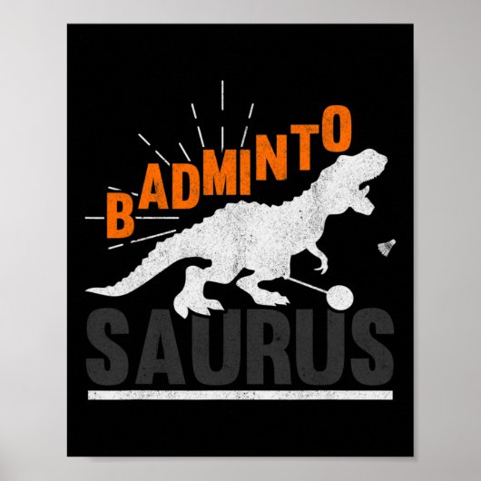Dminto Saurus Rex Birdie Shuttle Dinosaur Dminton  Poster (Vorne)