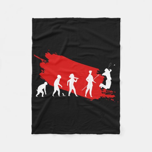 Dminton Player Evolution Funny Sports Coach Graphi Fleecedecke (Vorderseite)