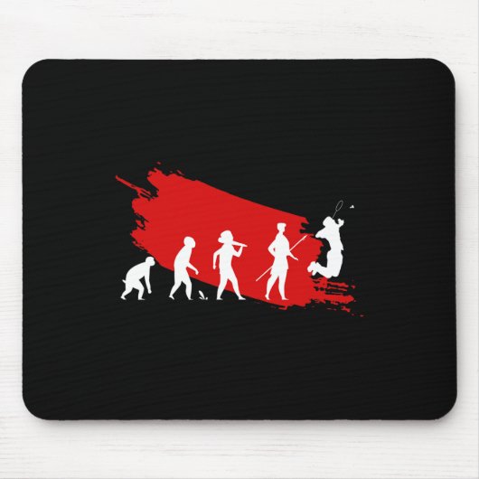 Dminton Player Evolution Funny Sports Coach Graphi Mousepad (Vorne)