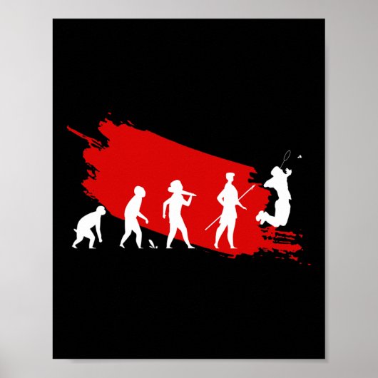 Dminton Player Evolution Funny Sports Coach Graphi Poster (Vorne)