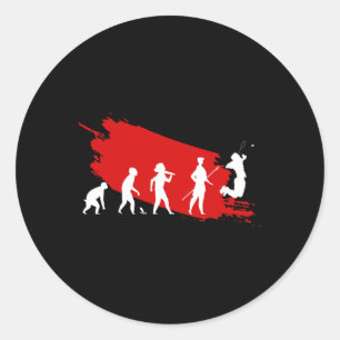 Dminton Player Evolution Funny Sports Coach Graphi Runder Aufkleber