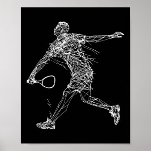 Dminton Player Zeichne Shuttle-Spiel für Jungen 1 Poster
