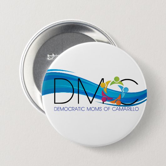 DMOC blauer Wellen-Knopf Button (Vorne & Hinten)