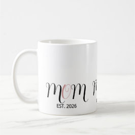 DMom Established Black Pink Script New Mom Gift Kaffeetasse