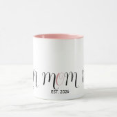 DMom Established Black Pink Script New Mom Gift Tasse (Zentrum)