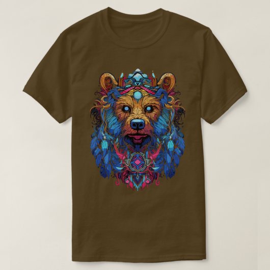DMT Art Psychedelic Bear T-Shirt (Design vorne)