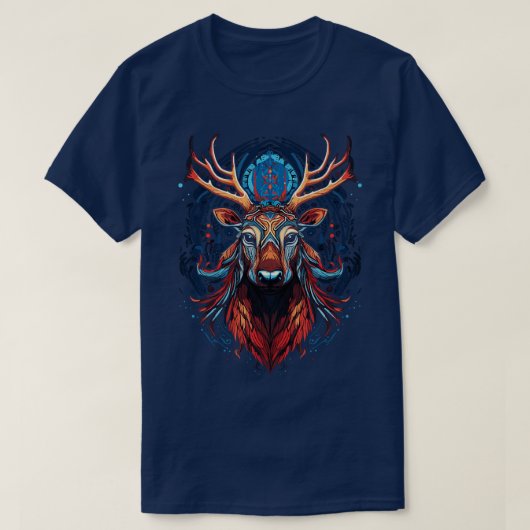 DMT Art Psychedelic Rentier 2 T-Shirt (Design vorne)