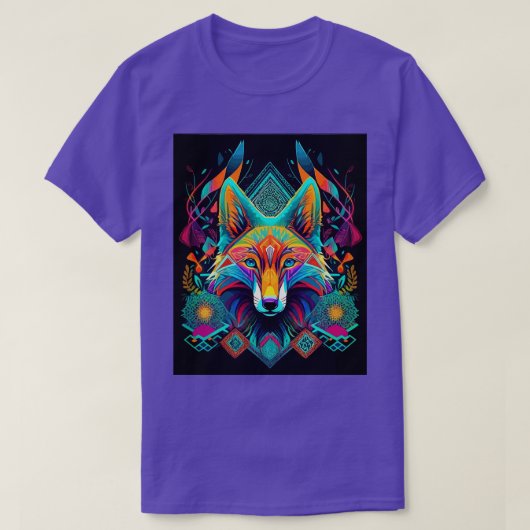 DMT Art Shamanic Fox 2 T-Shirt (Design vorne)
