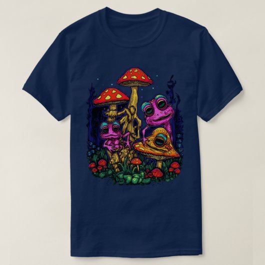 DMT Art Shroom Frogs 6 T-Shirt (Design vorne)