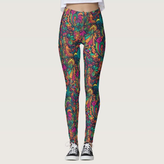 DMT Psychedelische Leggings [Doodle My Texture] (Vorderseite)