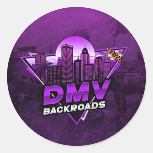 DMV Backroads Hintergrundaufkleber Runder Aufkleber (Vorderseite)