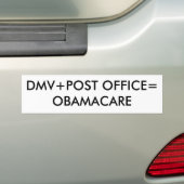 DMV+POST =OBAMACARE AUTOAUFKLEBER (Auf Auto)