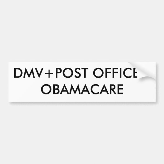 DMV+POST =OBAMACARE AUTOAUFKLEBER (Vorne)