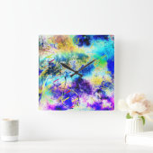 DNA-Art Quadratische Wanduhr (Zuhause)