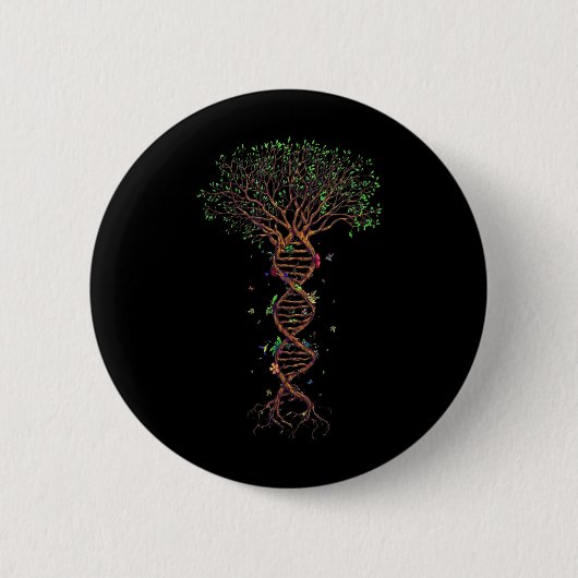 DNA-Baum Genetisch Lustiger Earth Day Pflanze eine Button (Vorderseite)