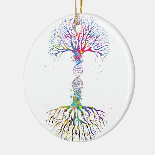 DNA-Baum Keramik Ornament (Links)