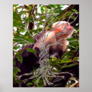 DNA-BAUM oder Baum des Lebens POSTER MONKEY HINTER