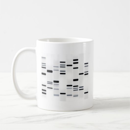 DNA-Code Schwarz auf Weiß Kaffeetasse (Links)